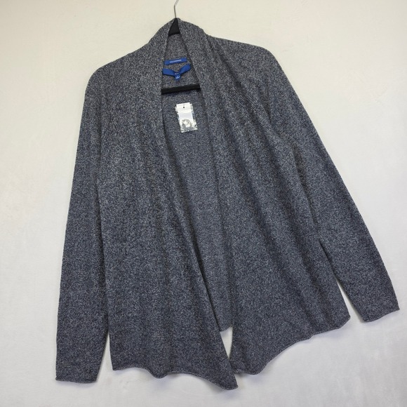 Apt. 9 Sweaters - Apt 9 Womens Cardigan Womens L Gray Open‎ Cashmere Marled Knit Layering Elevated